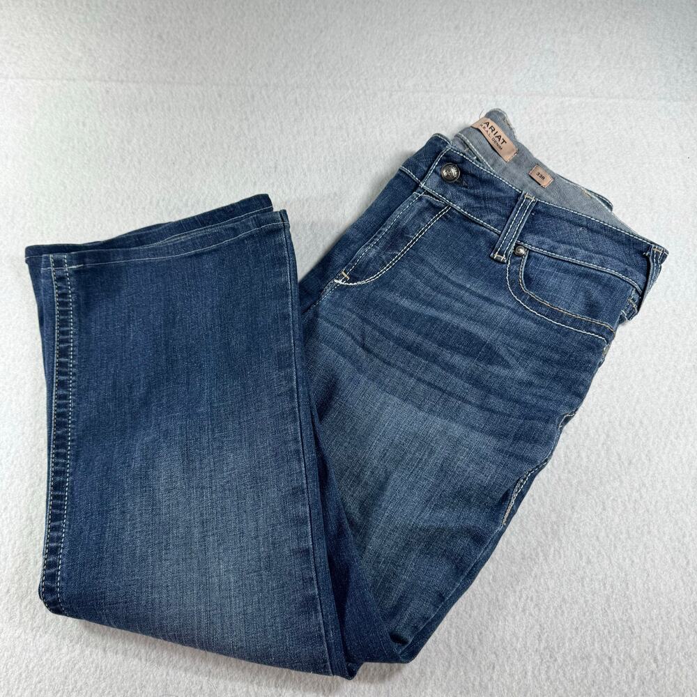 Ariat Real Ocean Whipstitch Mid-Rise Boot Jeans 33R Western Cowgirl Cowboy Denim